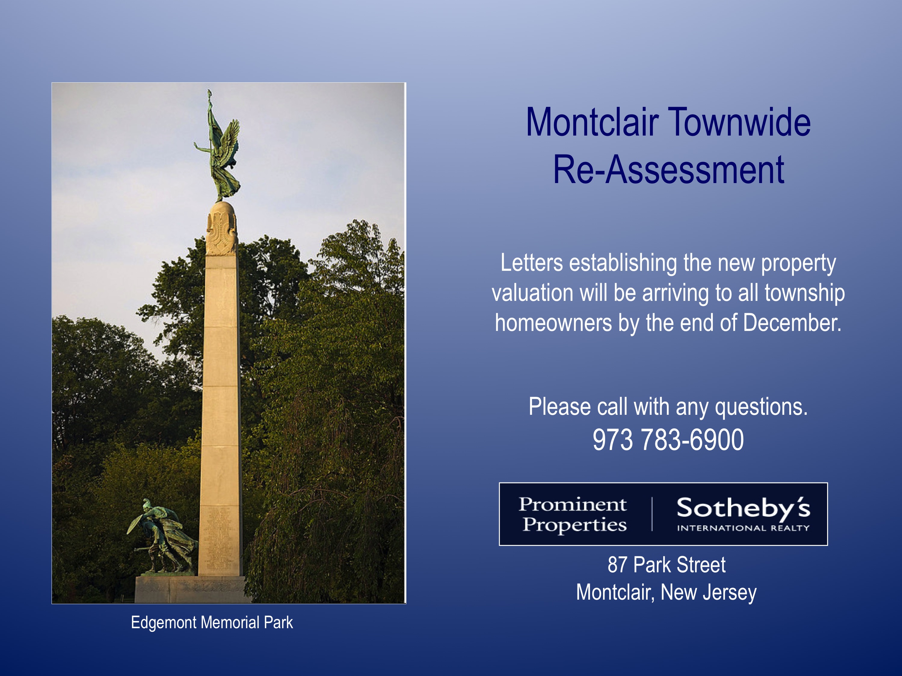 Montclair Tax Reassessment Questions? Call me 973 783-6900 x132